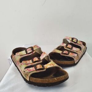 Papillio Florida Pink Yellow  Floral Sandals